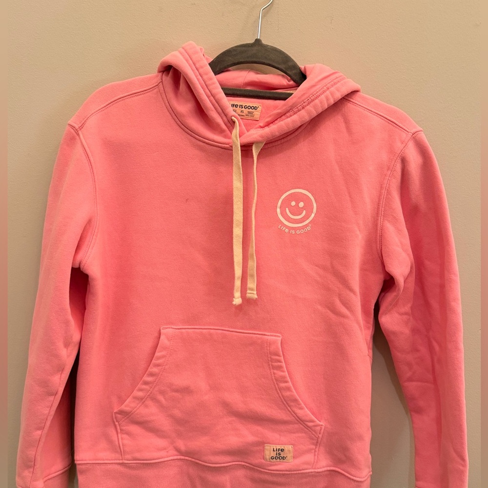 Life is good pink hoodie